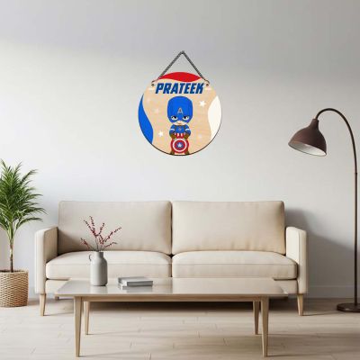 Personalized CaptainAmerica568 Superhero Wall Hanging For Kids Room, Living Room, Bedroom Decor Birthday Return Gift Stylish Wall Art Decoration